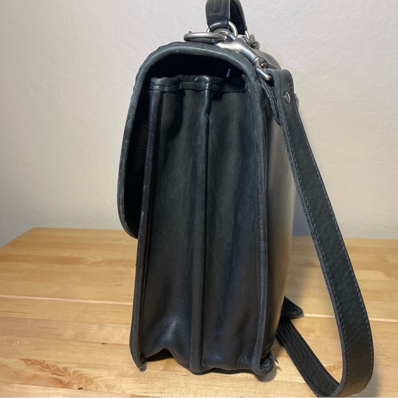 Jack Georges Elements Collection Double Gusset Flap Over Leather Briefcase - Picture 4 of 16